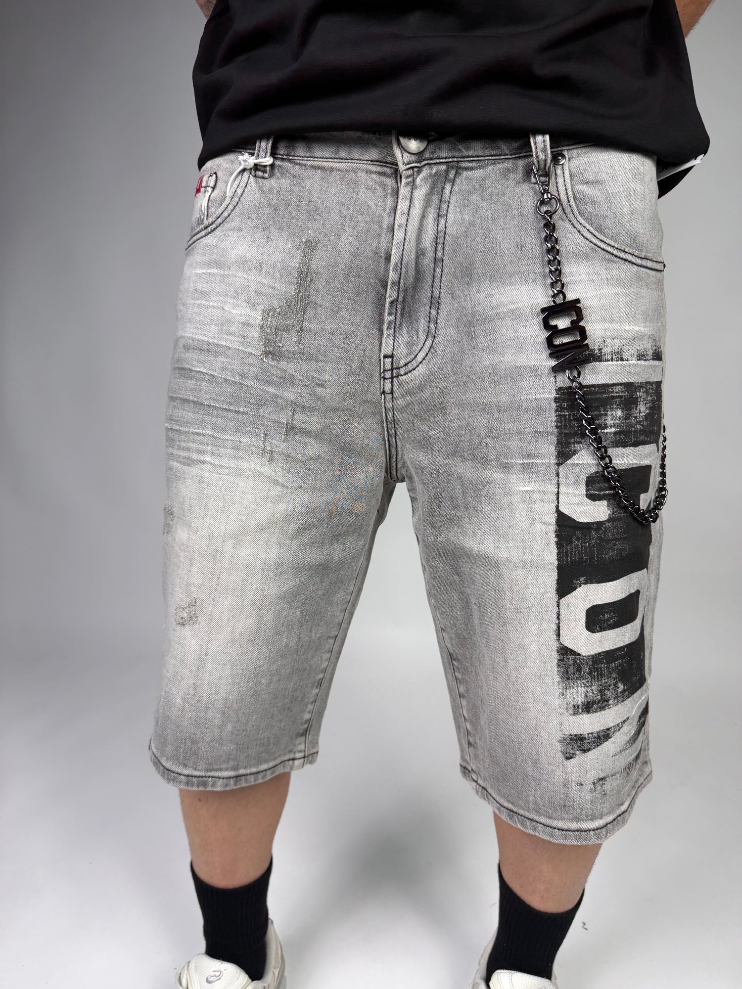 Shorts Denim Grey Icon
