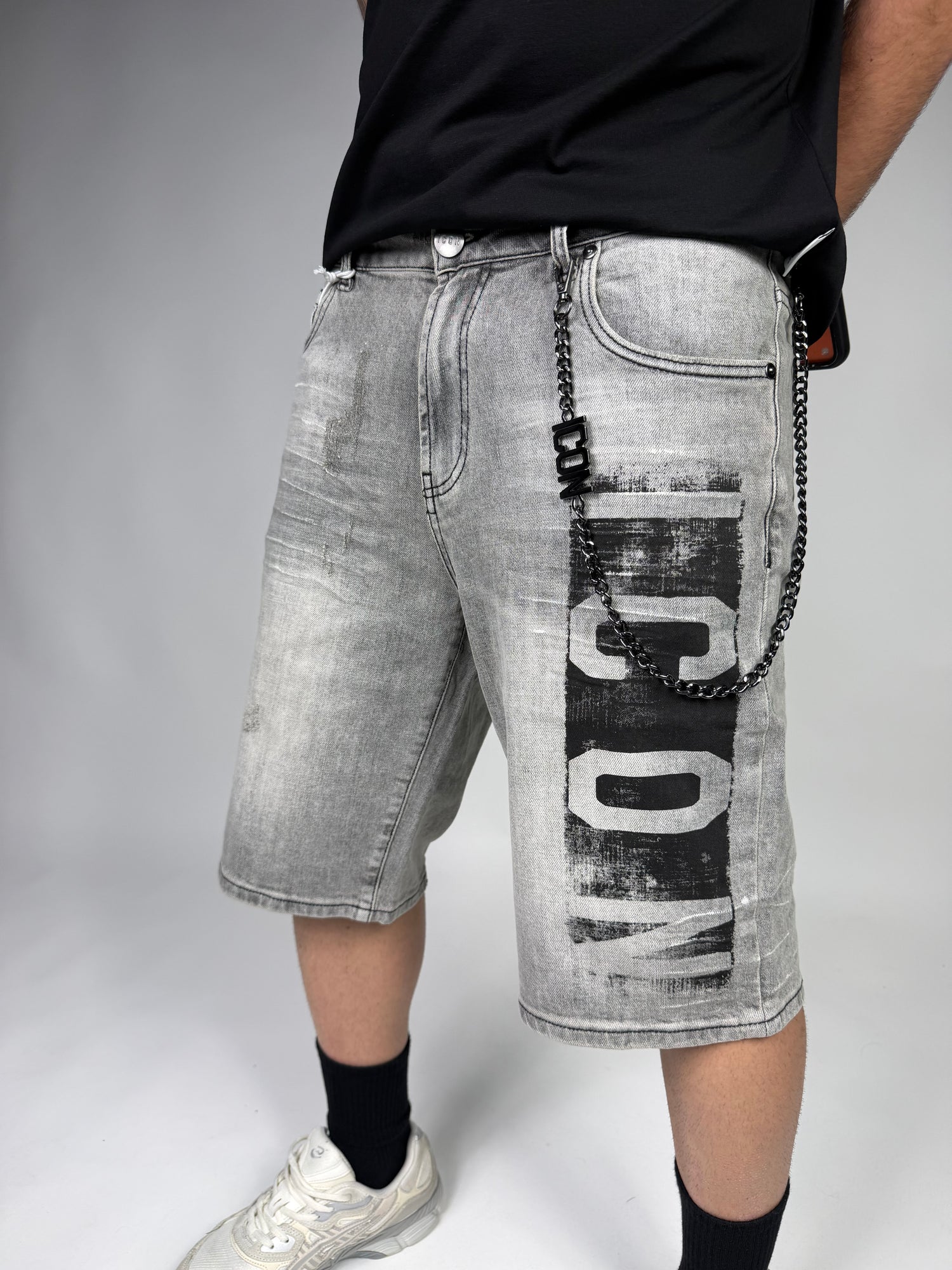 Shorts Denim Grey Icon