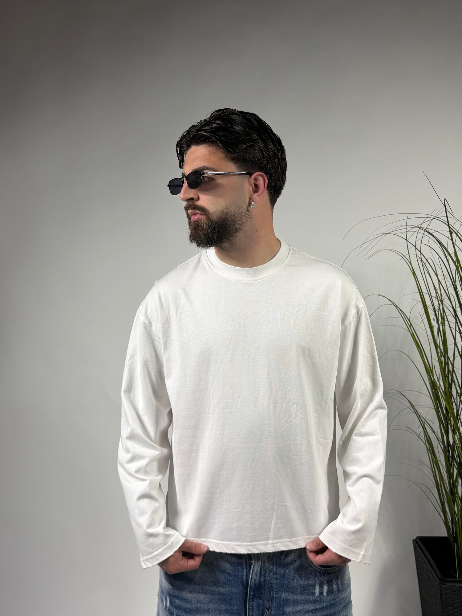 Longsleve Crop White
